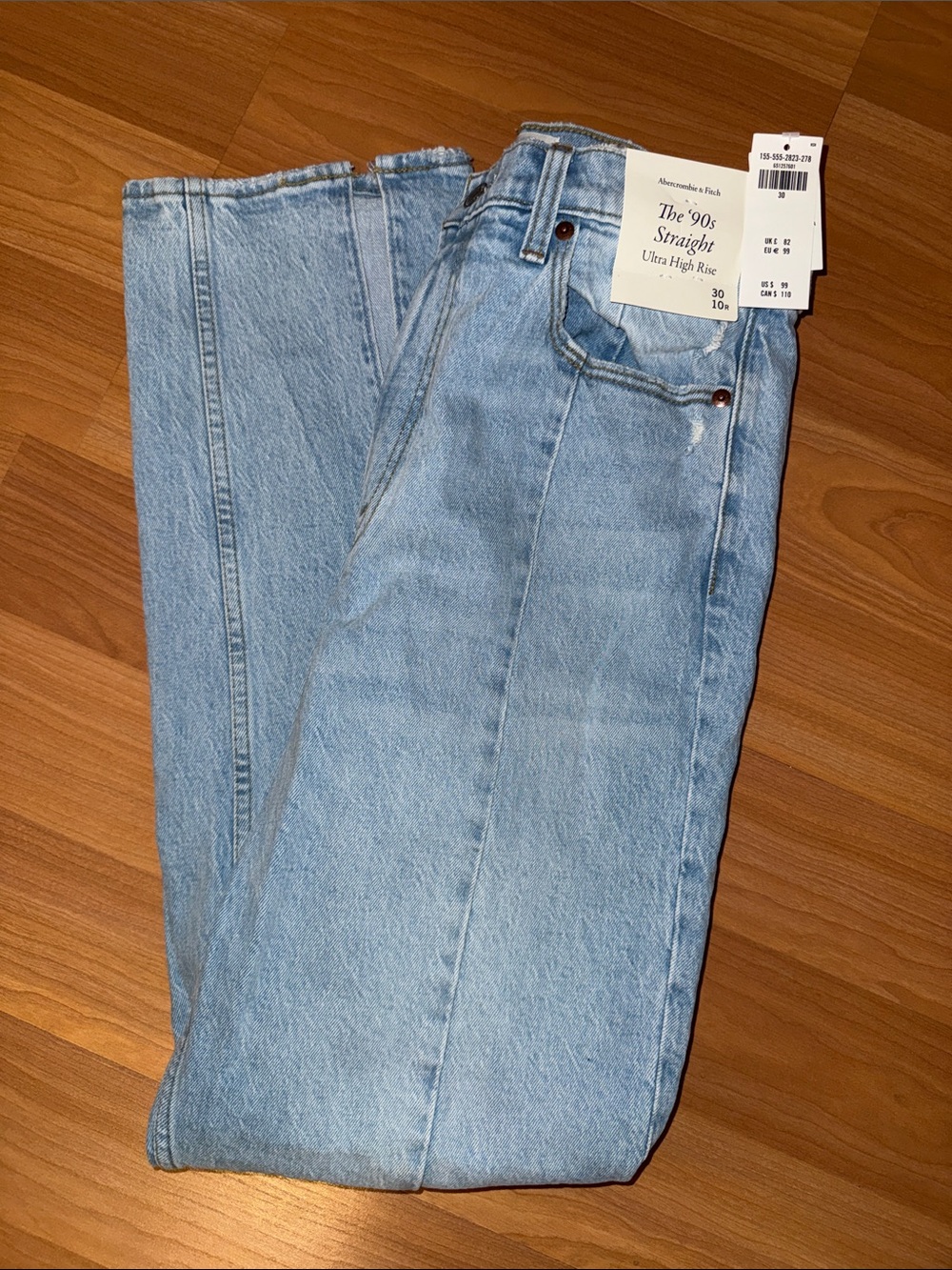 Abercrombie & Fitch Women's Straight Leg Jeans - Light Blue